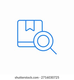 Vector de signo de icono de inspección de paquete