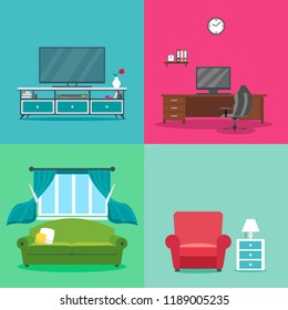 package of interior design vector