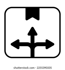 Package with intersection arrow concept of delivery route
