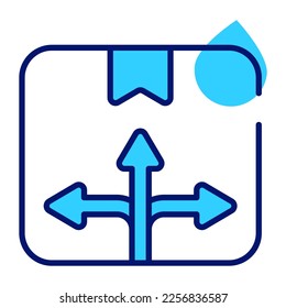 Package with intersection arrow concept of delivery route