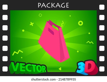 Package isometric design icon. Vector web illustration. 3d colorful concept