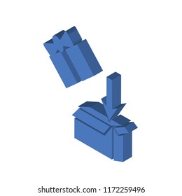 Package isometric left top view 3D icon