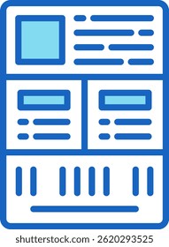 Package Label Icon Blue Vector Illustration
