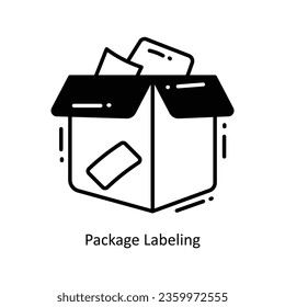 Package Labeling doodle Icon Design illustration. Logistics and Delivery Symbol on White background EPS 10 File