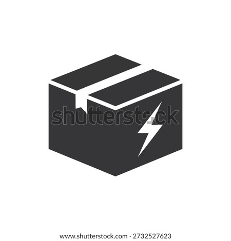 Package with Lightning Bolt Icon, Fast Delivery, Simple Design, E-commerce Use