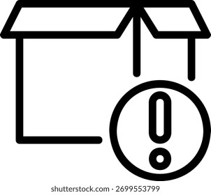 Vector de ilustración de icono de línea de paquete