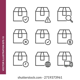 Ícones de linha de pacote - Ícone de série de minicoleção