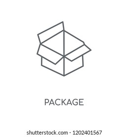 Package linear icon. Package concept stroke symbol design. Thin graphic elements vector illustration, outline pattern on a white background, eps 10.