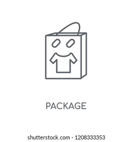 Package linear icon. Package concept stroke symbol design. Thin graphic elements vector illustration, outline pattern on a white background, eps 10.