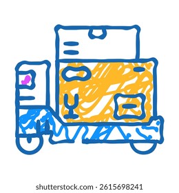 package loading autonomous delivery doodle icon sketch vector. package loading autonomous delivery sign. isolated symbol illustration