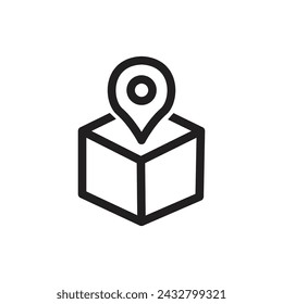 Paketstandort-Symbol, für Lieferung oder Lager. Vektor EPS 10