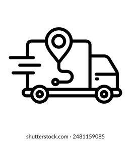 package to location icon line vector design illustration template