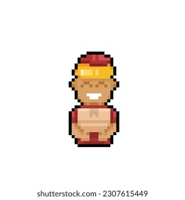 package man in pixel art style