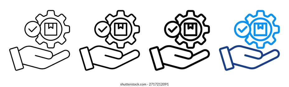 Conjunto de Colección de contorno diferente de icono de administración de paquetes