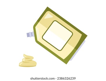 package with mayonnaise on a white background. flat vector illustration.