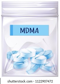 A Package Of MDMA Drug Illustration