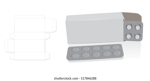 package with medicines for your design and logo. It is easy to change the color of the box. EPS10