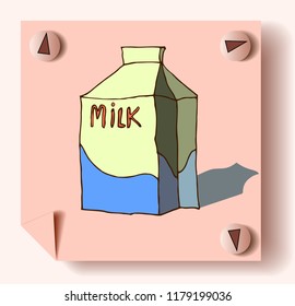 package with milk 3D illustration hand-drawn for cafes in soft and transparent colors creates a feeling of comfort