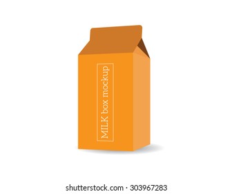 Package, milk box vector template mock up