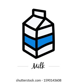 Package of milk. Isolated on white. Vector illustration
