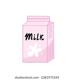 Package of milk. Vector Illustration for printing, backgrounds, covers and packaging. Image can be used for greeting cards, posters, stickers and textile. Isolated on white background.
