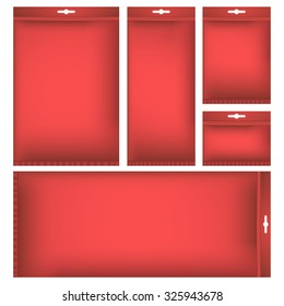 Package mock up set. Vector illustration