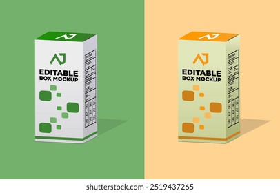 Package mockup green and orange editable