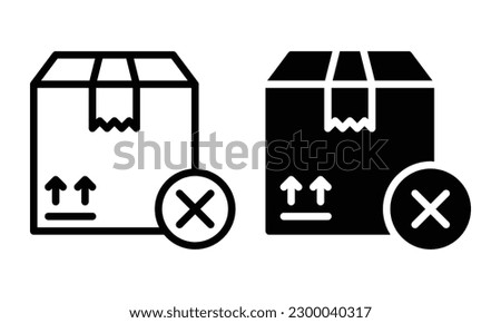 Package not delivered icon with outline and glyph style.