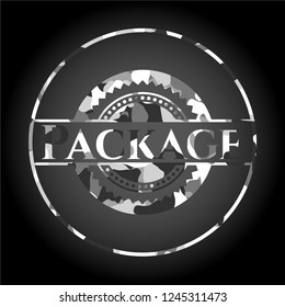 Package on grey camo pattern