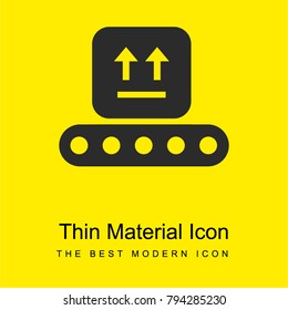 Package on rolling transport bright yellow material minimal icon or logo design