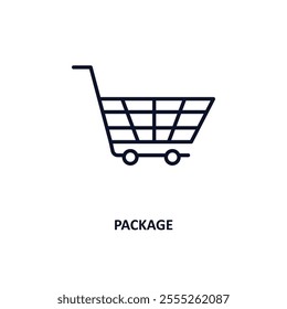 package outline icon.  Thin line icon from delivery and logistic collection. Editable vector isolated on white background