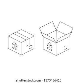 Package packaging 3d vector line art icon isometric minimalism illustrate