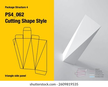 package, packaging, rectangle, cutting shape style, one sided adhesive, friction lock tuck flap, triangle side panel, collapsible keep, cut, paper, design, vector, carton, structure, box, template