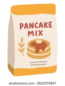 Package of pancake mix with a pancake stack label.