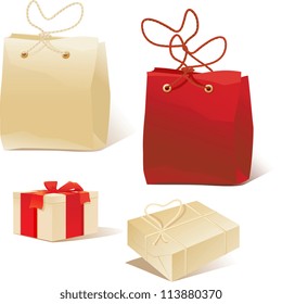 package paper and red and beige