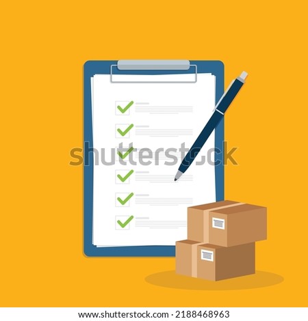 Package passes check status. Package delivery list.