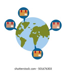 Package and planet of delivery and storage concept