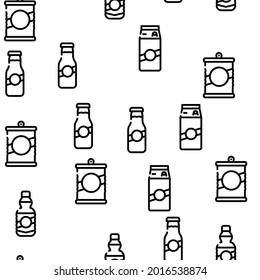 Package For Product Vector Seamless Pattern Thin Line Illustration