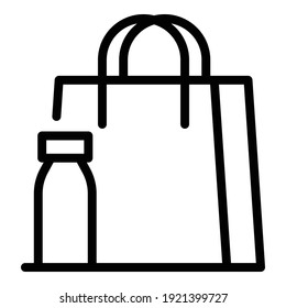 Paket mit Produkt Symbol. Rahmenpaket mit Produkten, Vektorsymbol für Webdesign einzeln auf weißem Hintergrund