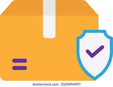 Package Protection Box Icon Vector Flat Illustration