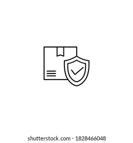 Package protection icon. Logistic and Delivery icon. Simple, flat, outline, black.