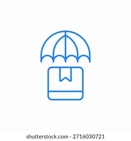 Vector de signo de icono de protección de paquete