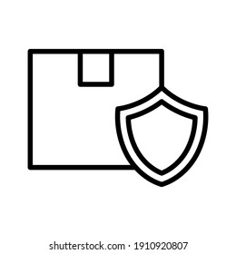 Package, protection, shield icon vector image. Can also be used for Delivery and logistics. Suitable for use on web apps, mobile apps and print media.