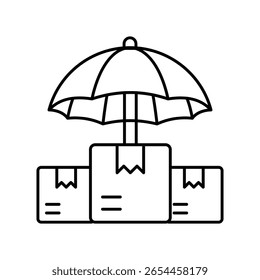 Paketschutz Symbol für die Gliederungsillustration des Vektors. EPS 10-Datei