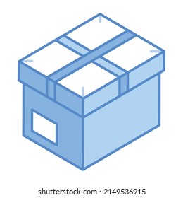 Package rapped with ribbon, an isometric icon of gift box 

