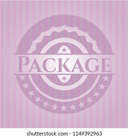 Package realistic pink emblem