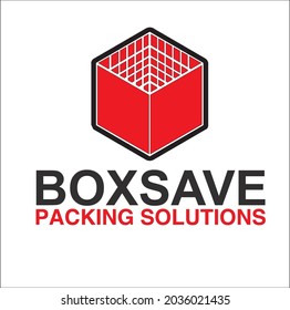 Logo del contenedor de entrega de carga de caja de paquetes
