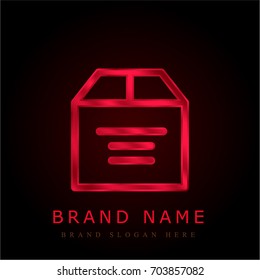 Package red chromium metallic logo