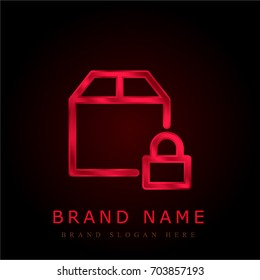 Package red chromium metallic logo