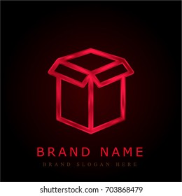 Package red chromium metallic logo